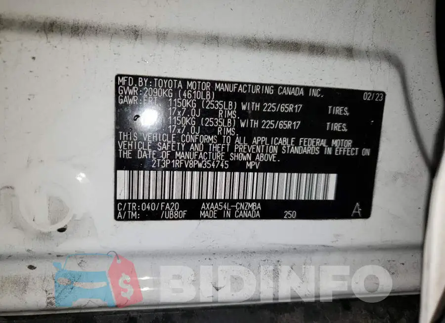 2T3P1RFV8PW354745 Photo# 14