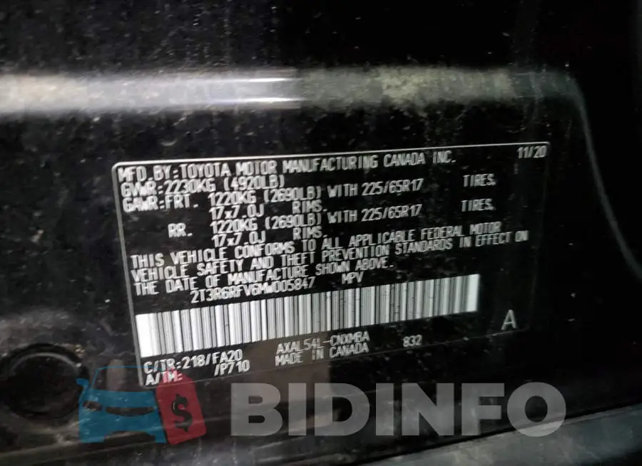 2T3R6RFV6MW005847 Photo# 12