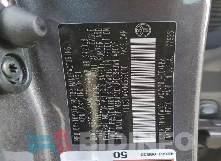 4T1C31AKXMU562010 Photo# 12