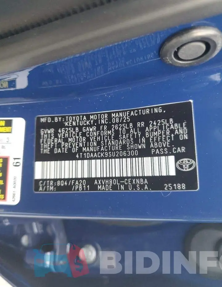 4T1DAACK9SU206300 Photo# 12