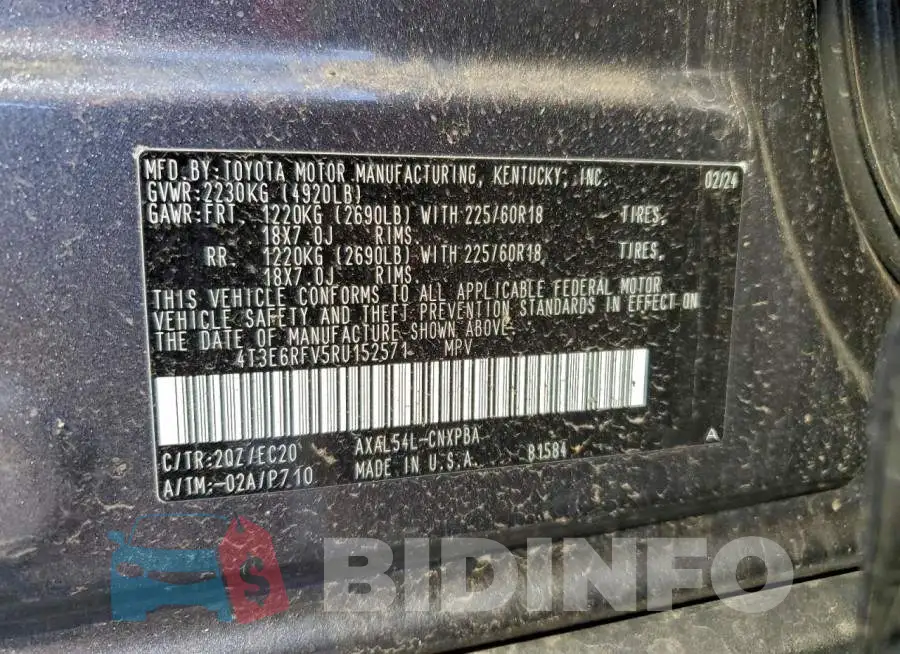 4T3E6RFV5RU152571 Photo# 13