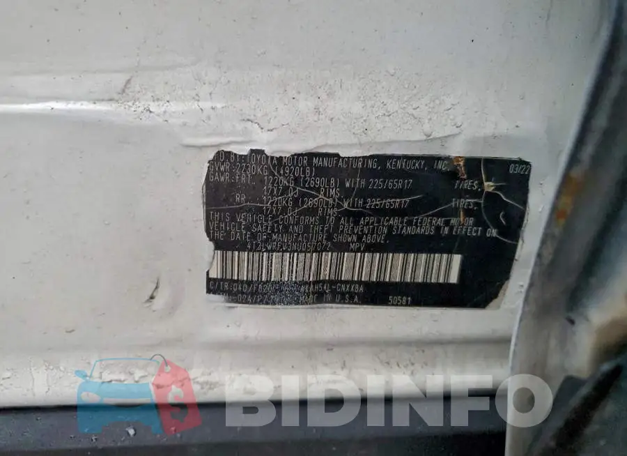 4T3LWRFV3NU057072 Photo# 13