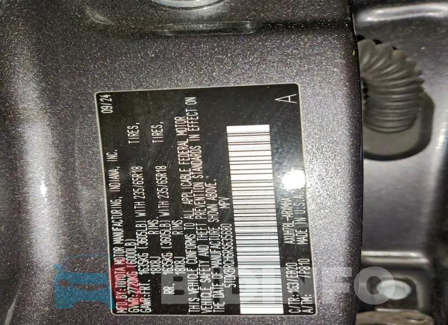 5TDKBRCH6RS635680 Photo# 14