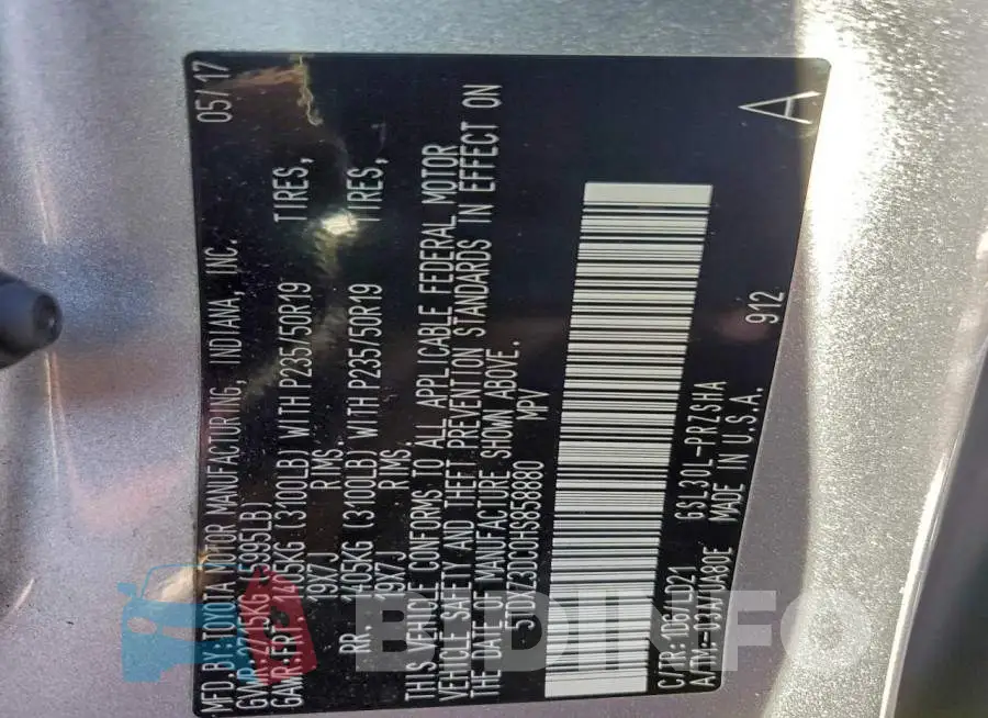 5TDXZ3DC0HS858880 Photo# 13