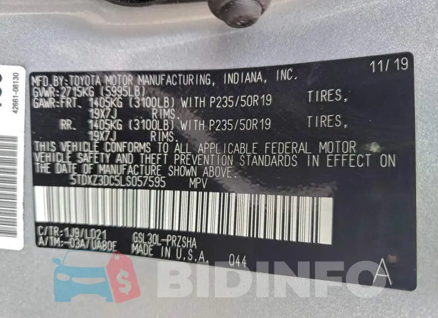 5TDXZ3DC5LS057595 Photo# 13