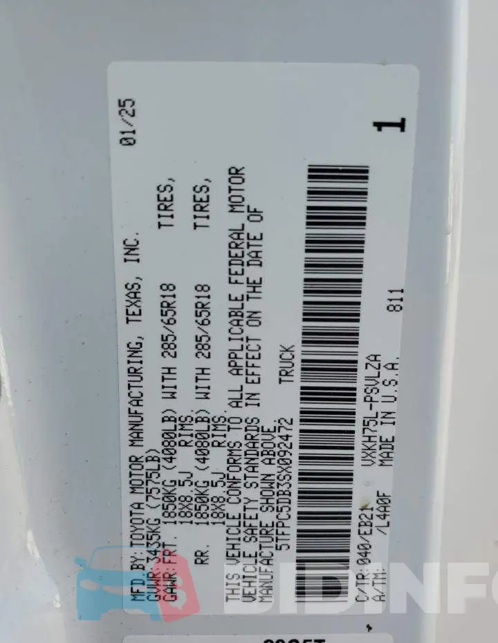 5TFPC5DB3SX092472 Photo# 13