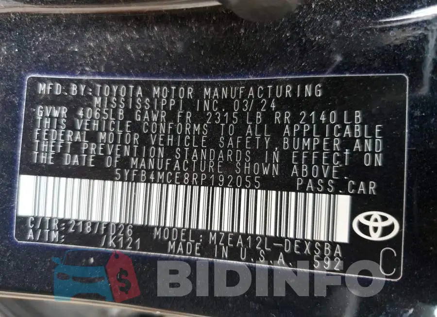 5YFB4MCE8RP192055 Photo# 12