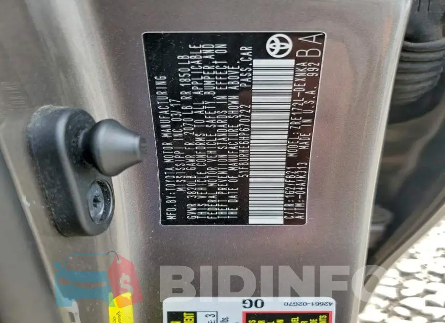 5YFBURHE6HP670722 Photo# 12