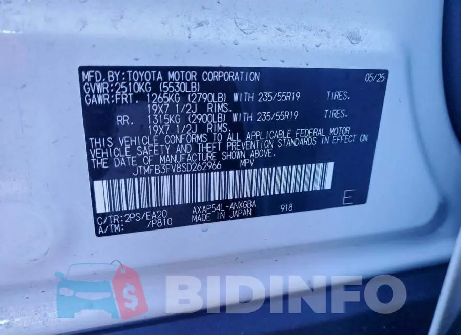 JTMFB3FV8SD262966 Photo# 14