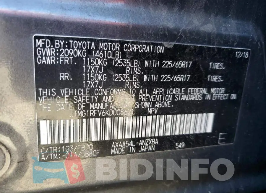 JTMG1RFV6KD008621 Photo# 13