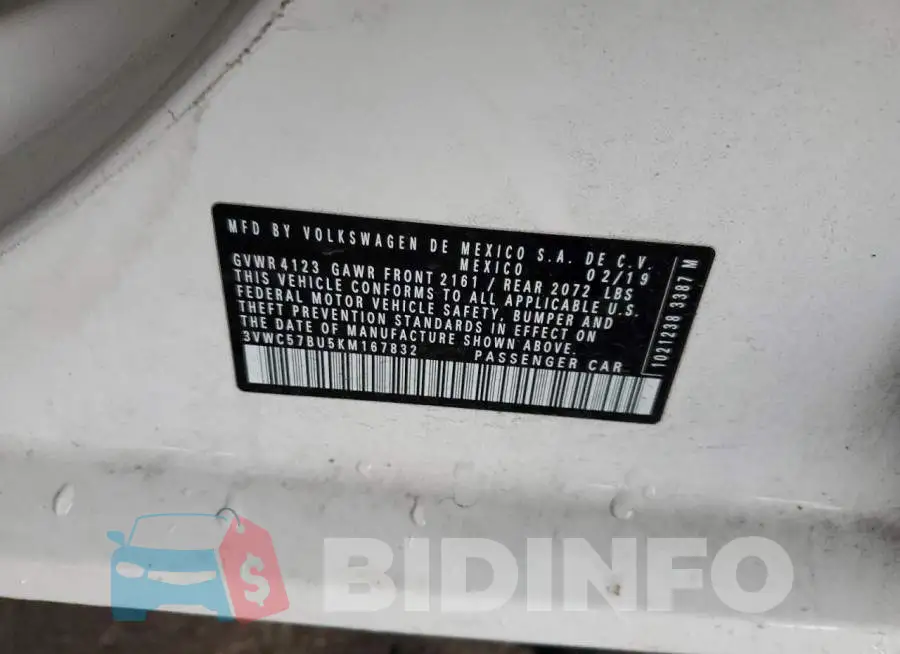 3VWC57BU5KM167832 Photo# 12