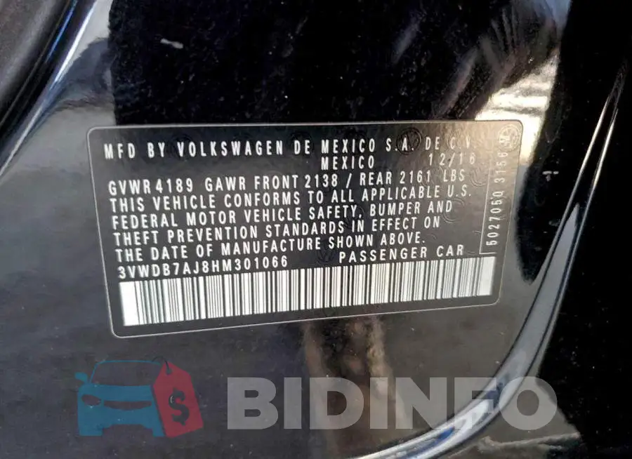 3VWDB7AJ8HM301066 Photo# 12