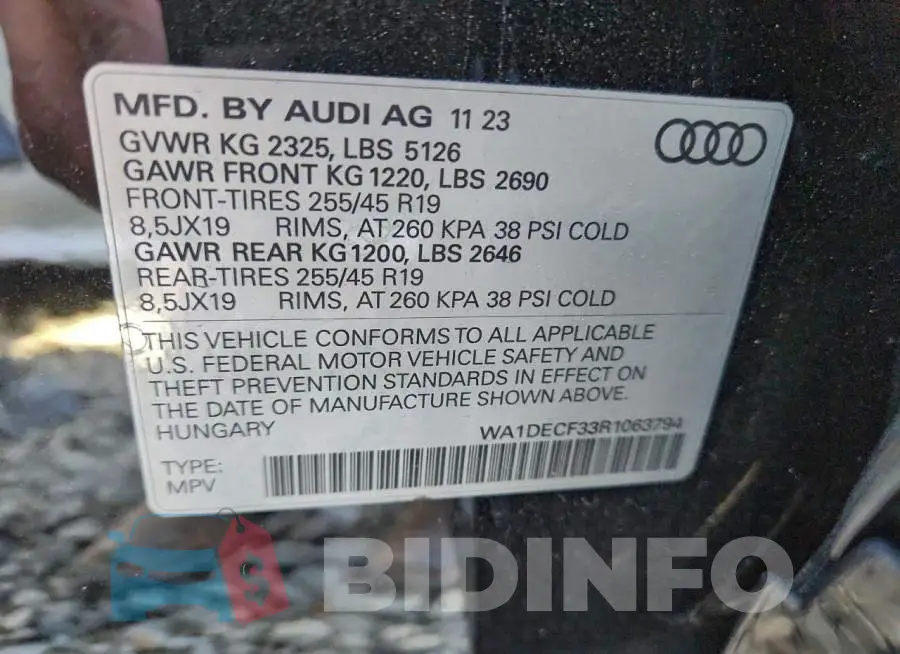 WA1DECF33R1063794 Photo# 14