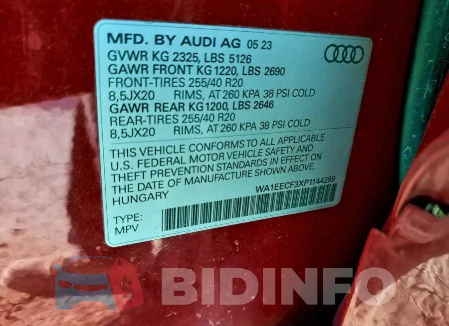 WA1EECF3XP1144289 Photo# 14