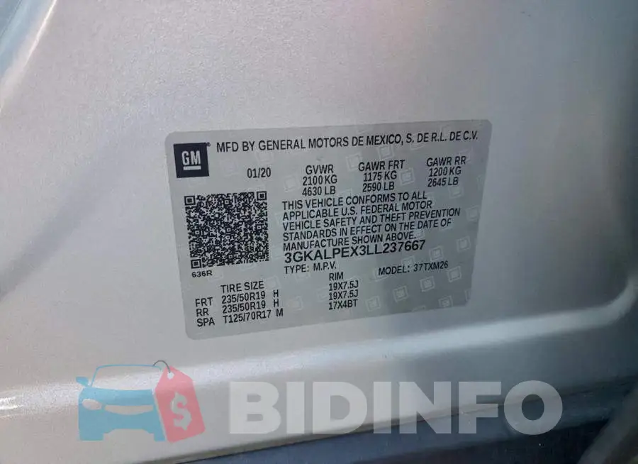 3GKALPEX3LL237667 Photo# 13