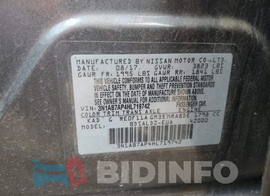 3N1AB7AP4HL719742 Photo# 12