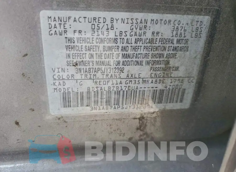 3N1AB7AP5JY312392 Photo# 12