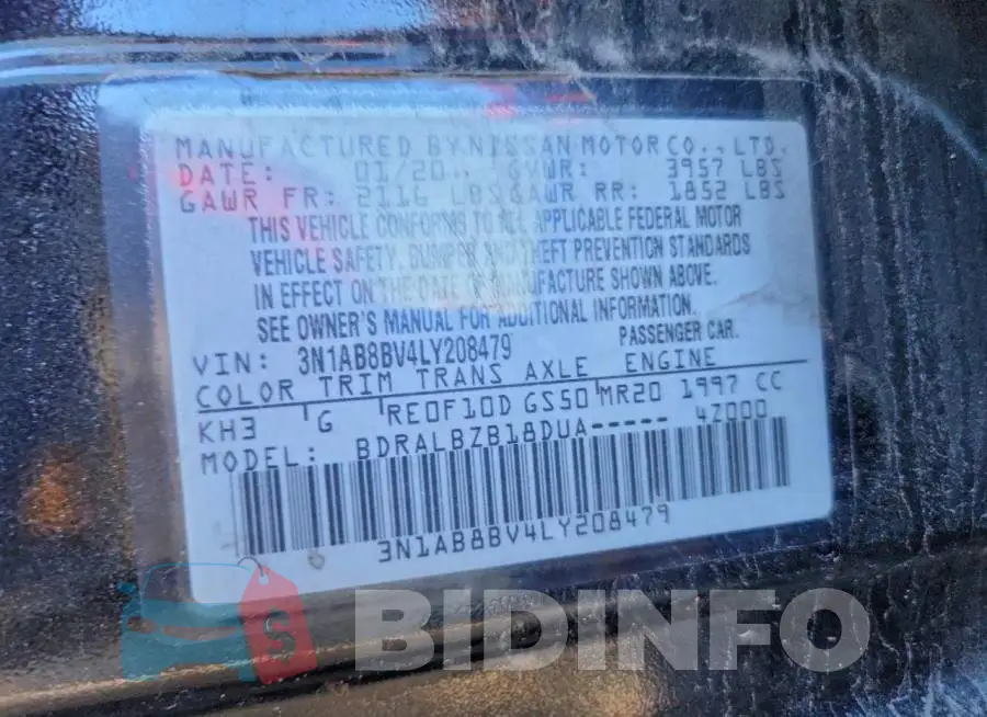 3N1AB8BV4LY208479 Photo# 13