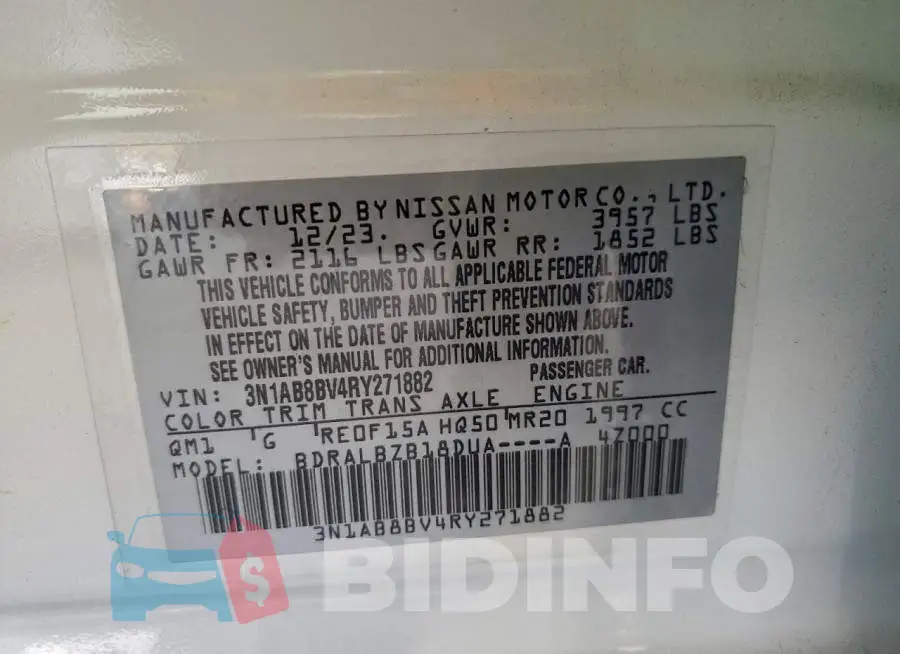 3N1AB8BV4RY271882 Photo# 12