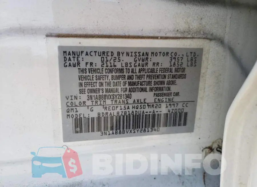 3N1AB8BVXSY281340 Photo# 12