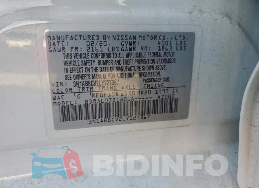 3N1AB8CV2LY227367 Photo# 12