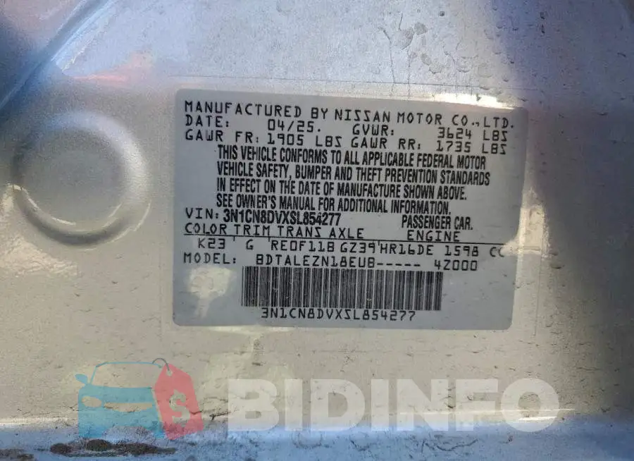 3N1CN8DVXSL854277 Photo# 12