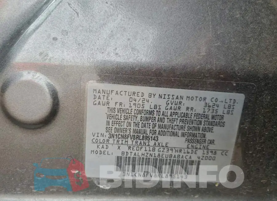 3N1CN8FV8RL895143 Photo# 12
