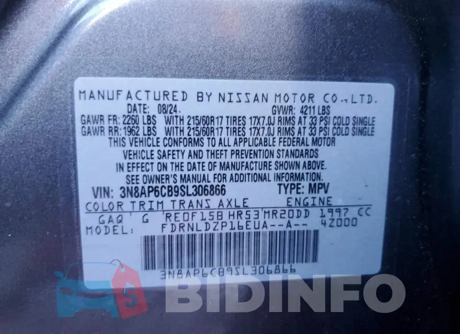 3N8AP6CB9SL306866 Photo# 13