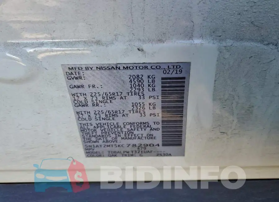 5N1AT2MT5KC782904 Photo# 13