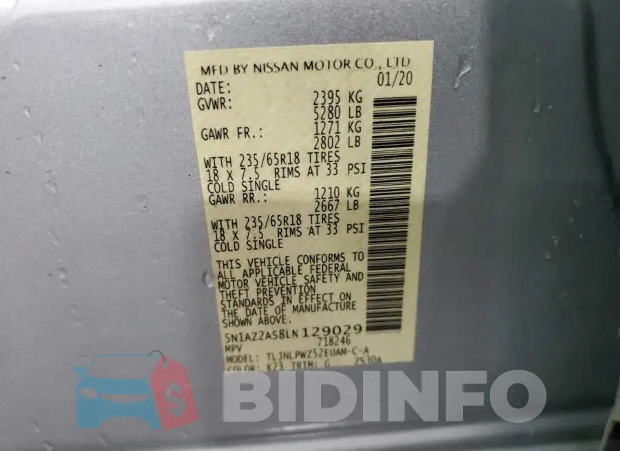 5N1AZ2AS8LN129029 Photo# 13