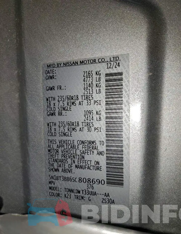 5N1BT3BB6SC808690 Photo# 13