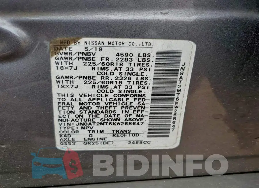 JN8AT2MT6KW268647 Photo# 13
