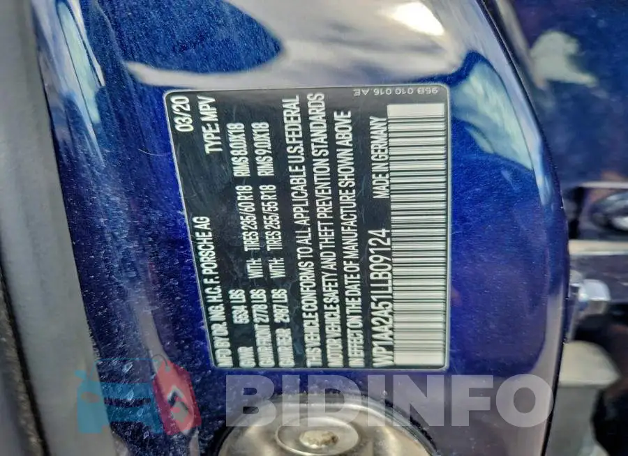 WP1AA2A51LLB09124 Photo# 13