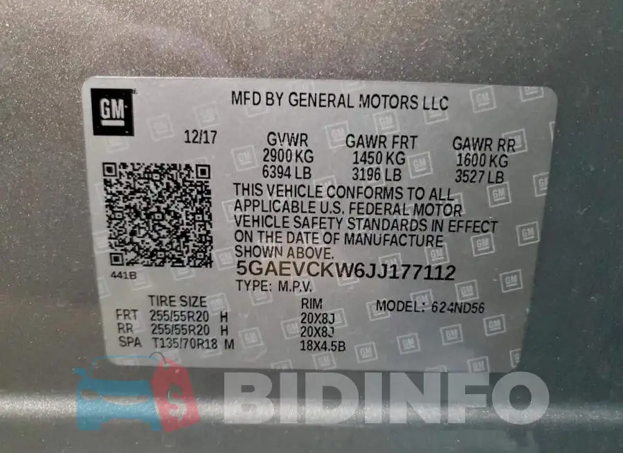 5GAEVCKW6JJ177112 Photo# 13