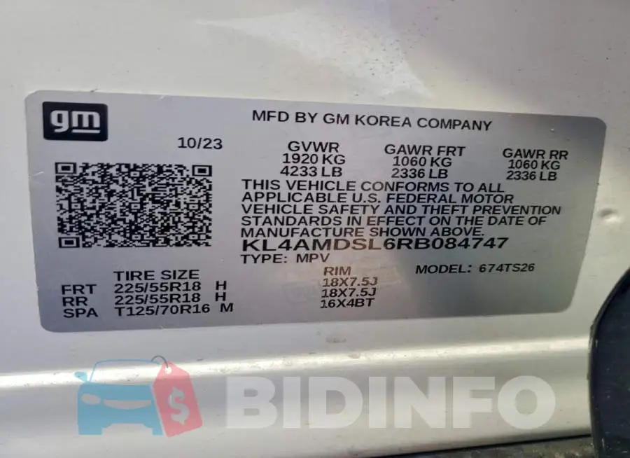 KL4AMDSL6RB084747 Photo# 14