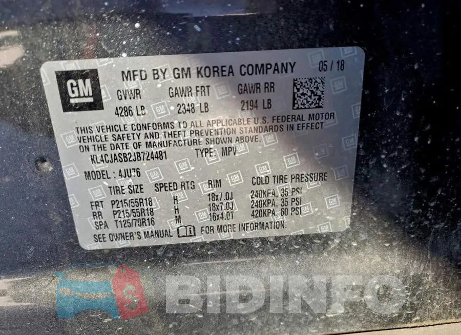 KL4CJASB2JB724481 Photo# 13