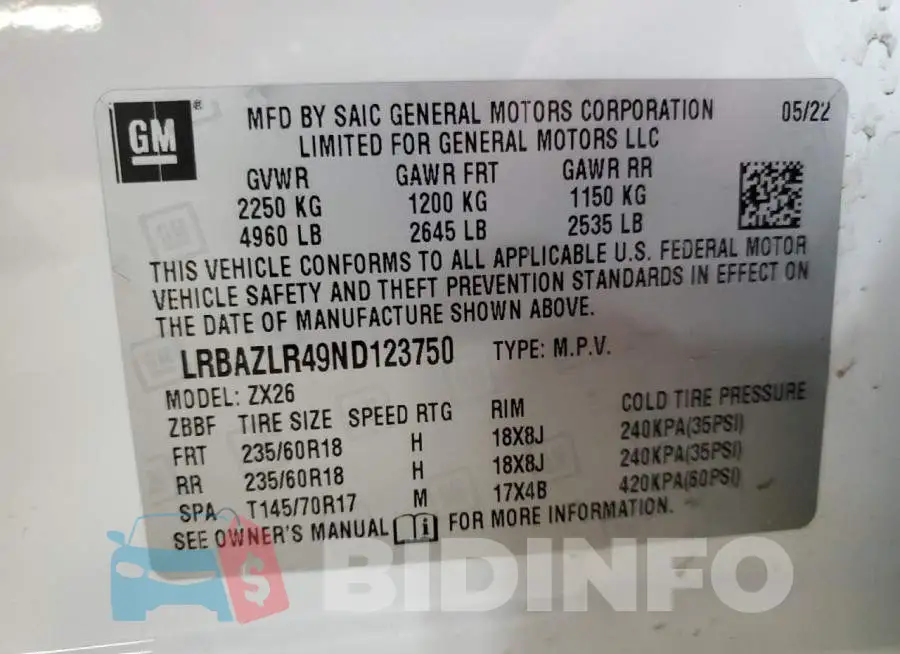 LRBAZLR49ND123750 Photo# 13