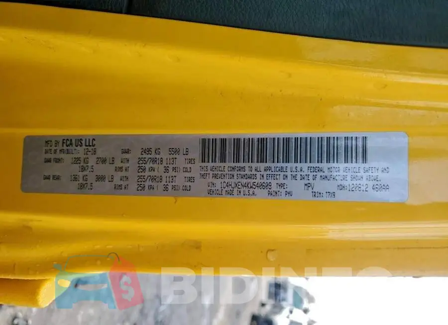 1C4HJXEN4KW540609 Photo# 13