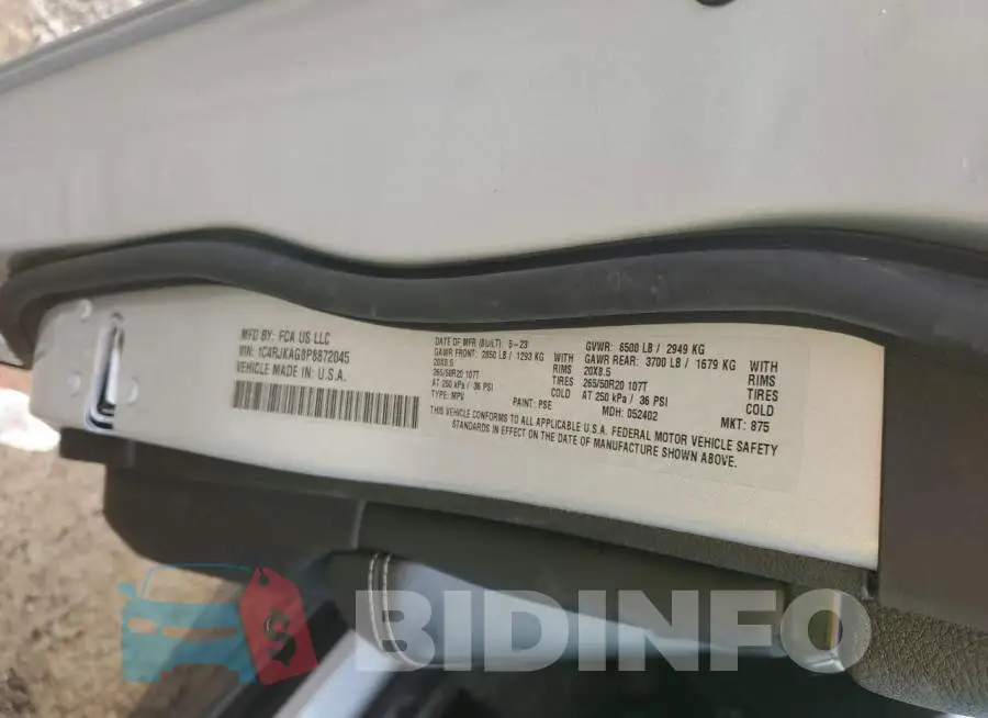 1C4RJKAG8P8872045 Photo# 13