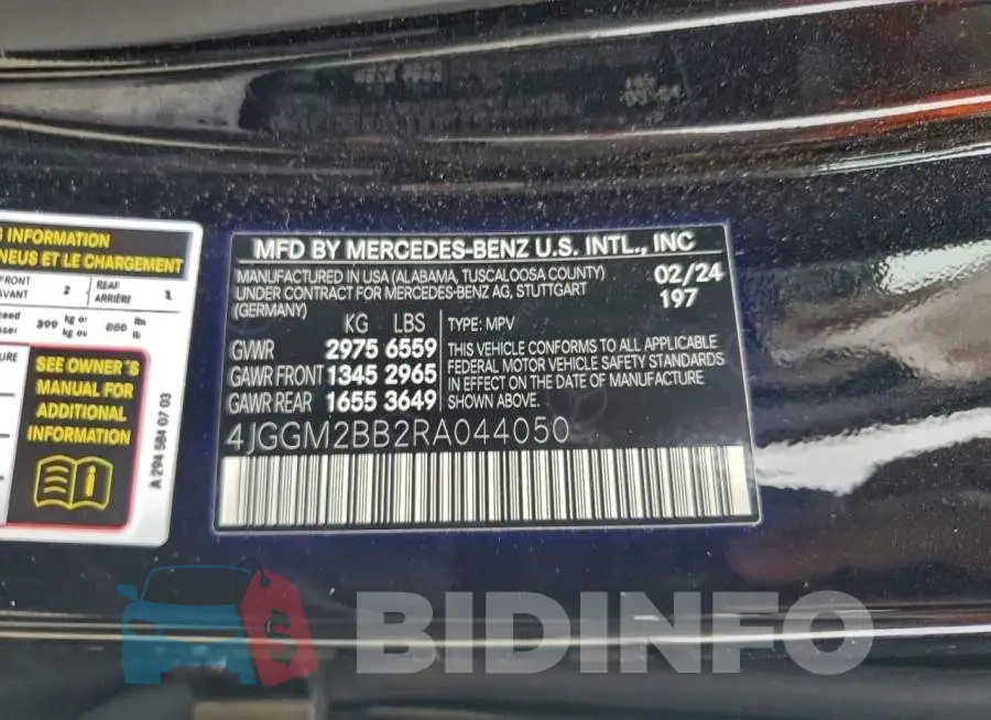 4JGGM2BB2RA044050 Photo# 12