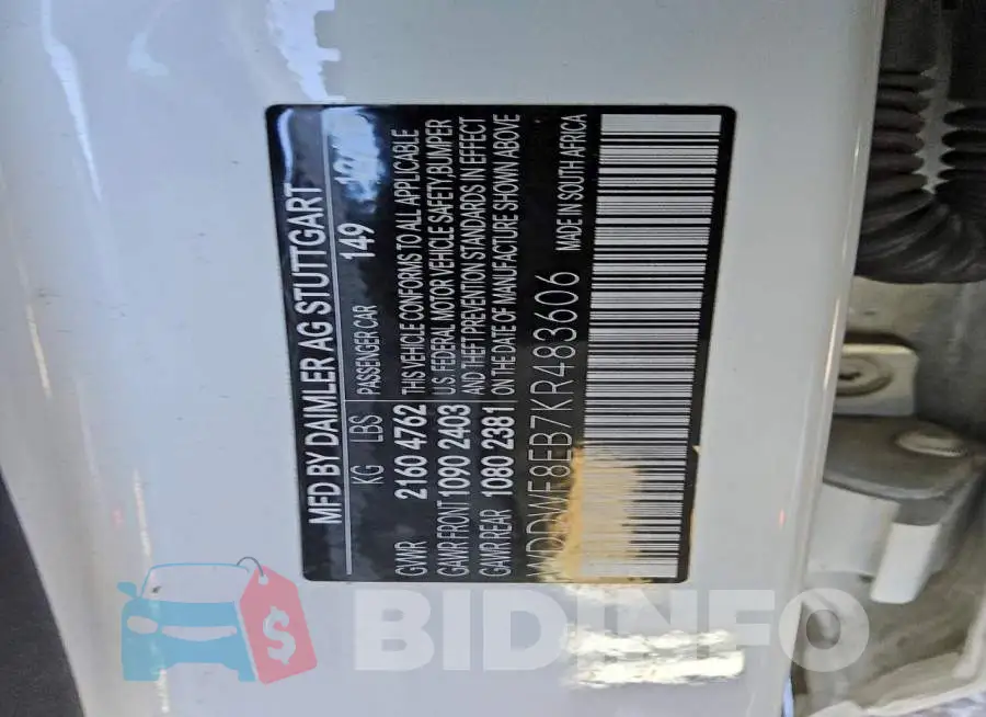 WDDWF8EB7KR483606 Photo# 12