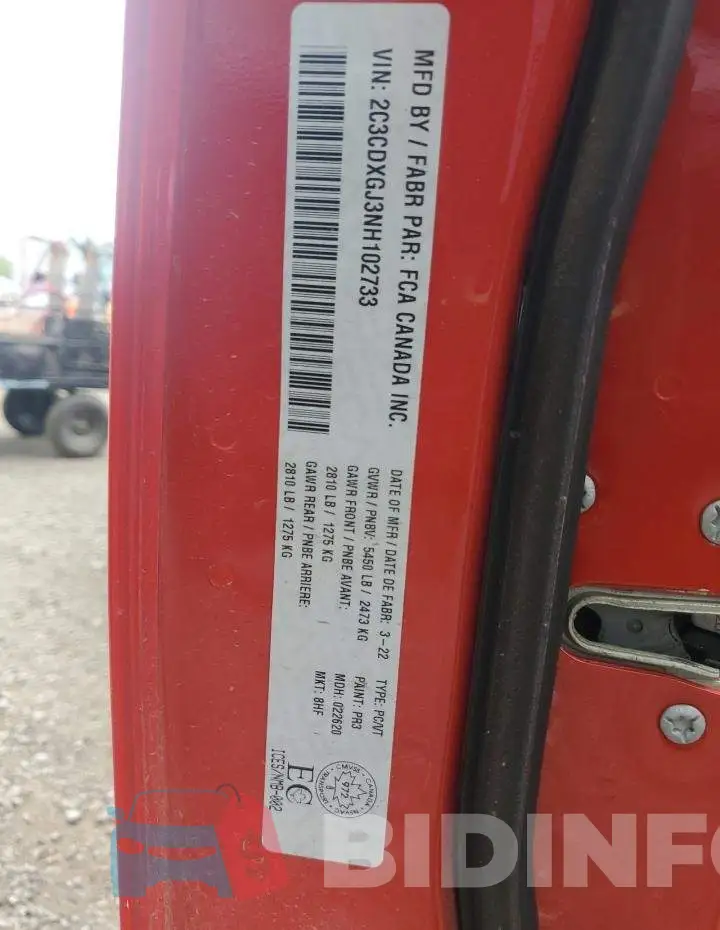 2C3CDXGJ3NH102733 Photo# 12