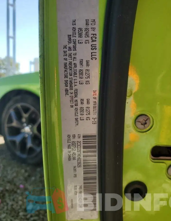 2C3CDZBTXKH623626 Photo# 13