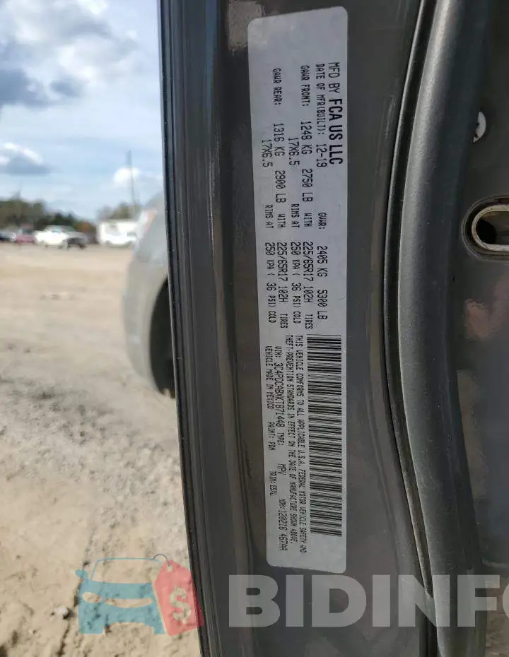 3C4PDCABXKT871448 Photo# 12