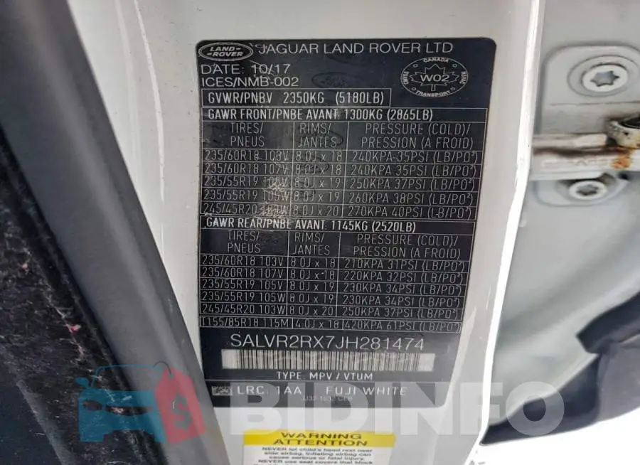 SALVR2RX7JH281474 Photo# 13