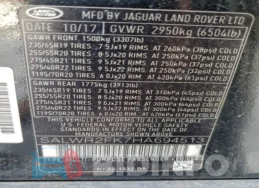 SALWR2FK7HA694513 Photo# 13
