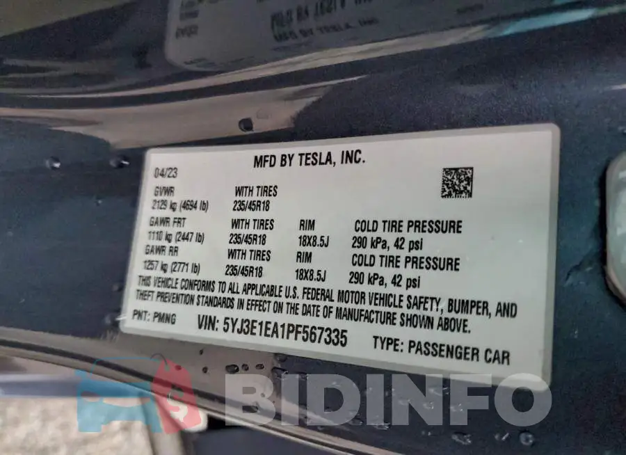 5YJ3E1EA1PF567335 Photo# 13