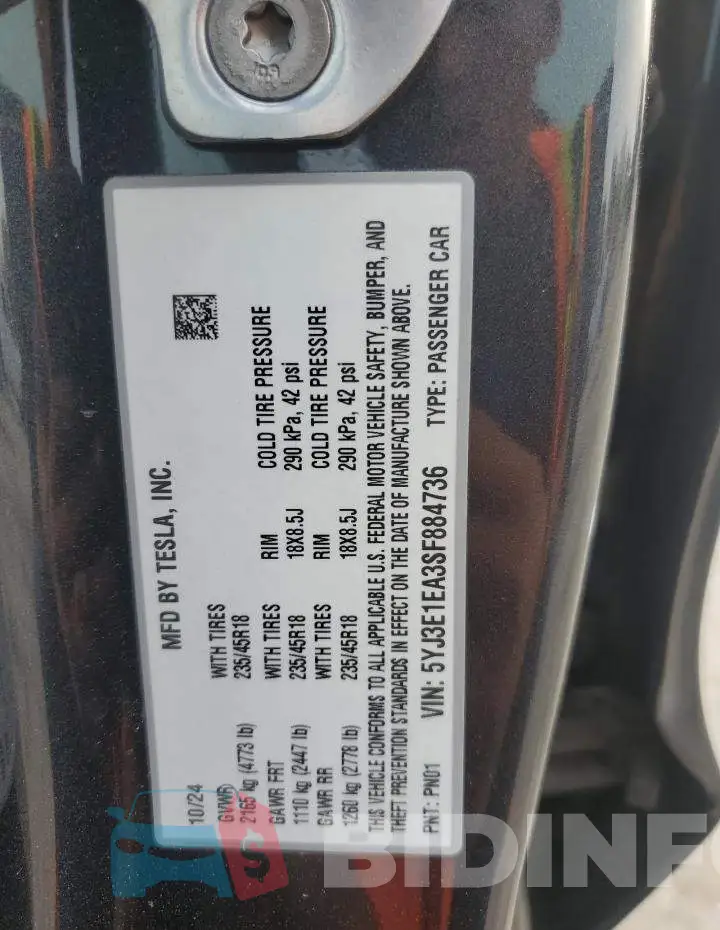 5YJ3E1EA3SF884736 Photo# 12