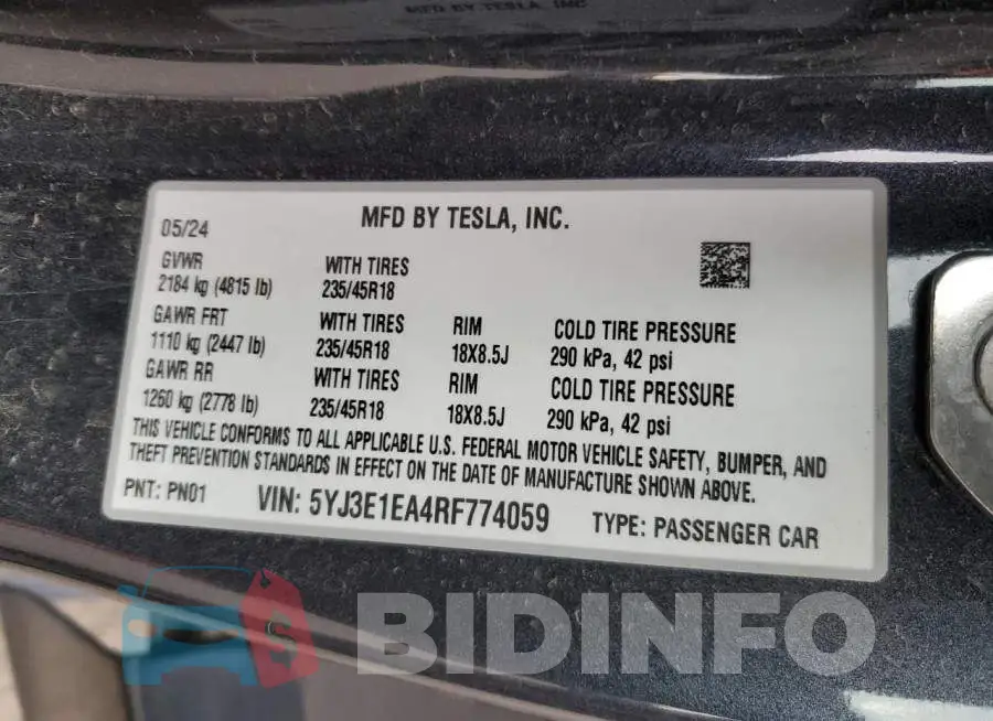 5YJ3E1EA4RF774059 Photo# 12
