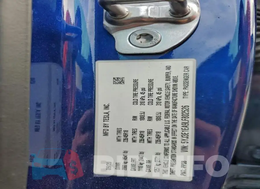 5YJ3E1EA9LF802526 Photo# 12
